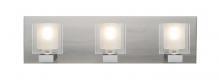  3WF-BOLOFR-LED-SN - Besa, Bolo Vanity, Clear/Frost, Satin Nickel Finish, 3x5W LED