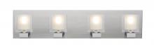  4WF-BOLOFR-SN - Besa, Bolo Vanity, Clear/Frost, Satin Nickel Finish, 4x40W Halogen