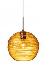  J-462782-SN - Besa Wave 10 Pendant For Multiport Canopy Satin Nickel Amber 1x60W Medium Base