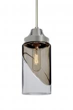  J-BLINKSM-SN - Besa, Blink Cord Pendant For Multiport Canopy, Trans. Smoke/Clear, Satin Nickel Finis