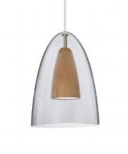  J-DANOCLMD-LED-SN - Besa, Dano Cord Pendant For Multiport Canopy, Clear/Medium, Satin Nickel Finish, 1x9W