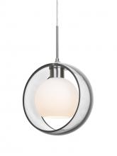  J-MANACL-SN - Besa Mana Pendant For Multiport Canopy, Clear/Opal, Satin Nickel Finish, 1x60W Medium