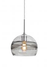  J-SPIR8SC-EDIL-SN - Besa Spirit 8 Pendant For Multiport Canopy, Smoke/Clear, Satin Nickel Finish, 1x8W LE