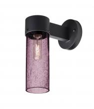  JUNI10PL-WALL-BK - Besa, Juni 10 Outdoor Sconce, Plum Bubble, Black Finish, 1x60W Medium Base