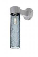  JUNI16BL-WALL-SL - Besa, Juni 16 Outdoor Sconce, Blue Bubble, Silver Finish, 1x60W Medium Base