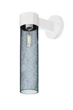  JUNI16BL-WALL-WH - Besa, Juni 16 Outdoor Sconce, Blue Bubble, White Finish, 1x60W Medium Base