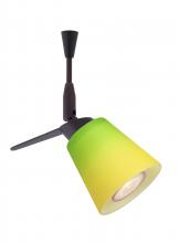  SP-5042GY-06-BR - Besa Spotlight With 6" Stem Canto 3 Bronze Bicolor Green/Yellow 1x35W Halogen Mr11