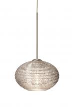  X-5612GL-SN - Besa Pendant For Multiport Canopy Lasso Satin Nickel Glitter 1x50W Halogen