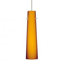  X-567480-LED-SN - Besa Camino Pendant for Multiport Canopy Satin Nickel Amber Matte 1x50W Halogen