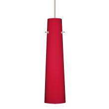  X-5674RM-SN-L - Besa Camino Pendant for Multiport Canopy Satin Nickel Ruby Matte 1x50W Halogen, 15Ft. Cord