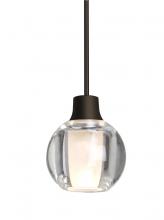  X-BOCA3CL-BR - Besa, Boca 3 Cord Pendant For Multiport Canopies, Clear, Bronze Finish, 1x35W Halogen