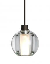  X-BOCA5CL-BR - Besa, Boca 5 Cord Pendant For Multiport Canopies, Clear, Bronze Finish, 1x35W Halogen