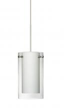  X-C44007-LED-SN - Besa Pendant For Multiport Canopy Pahu 4 Satin Nickel Clear/Opal 1x5W LED