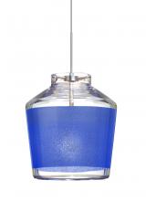  X-PIC6BL-SN - Besa Pendant For Multiport Canopy Pica 6 Satin Nickel Blue Sand 1x50W Halogen