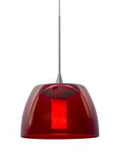  X-SPURRD-SN - Besa Spur Cord Pendant For Multiport Canopy, Red, Satin Nickel Finish, 1x35W Halogen