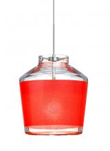  XP-PIC6RD-SN - Besa Pendant Pica 6 Satin Nickel Red Sand 1x50W Halogen