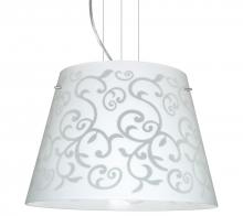  1KV-4394WD-LED-SN - Besa Amelia 18 LED Pendant 1KV White Damask Satin Nickel 3x11W LED