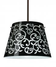  1KT-4340BD-BR - Besa Stem Pendant Amelia 15 Bronze Black Damask 3x100W A19