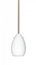  1TT-171307-SN - Besa Pera 6 Stem Pendant Satin Nickel Opal Matte 1x50W Candelabra