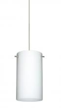  1XT-440407-LED-SN - Besa Stilo 7 Pendant Opal Matte Satin Nickel 1x5W LED