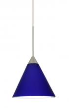  1XC-5121CM-LED-SN - Besa Pendant Kani Satin Nickel Cobalt Blue Matte 1x5W LED