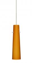 Besa Lighting 1XT-567480-LED-SN - Besa Camino Pendant Satin Nickel Amber Matte 1x50W Halogen