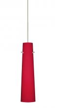  1XC-5674RM-LED-SN - Besa Camino Pendant Satin Nickel Ruby Matte 1x50W Halogen