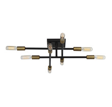 Savoy House 6-7003-8-77 - Lyrique 8-Light Ceiling Light in Bronze with Brass Accents