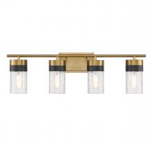  8-3600-4-322 - Brickell 4-Light Bathroom Vanity Light in Warm Brass and Black