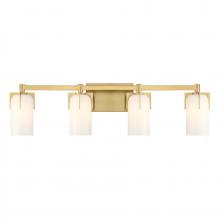  8-4128-4-322 - Caldwell 4-Light Bathroom Vanity Light in Warm Brass