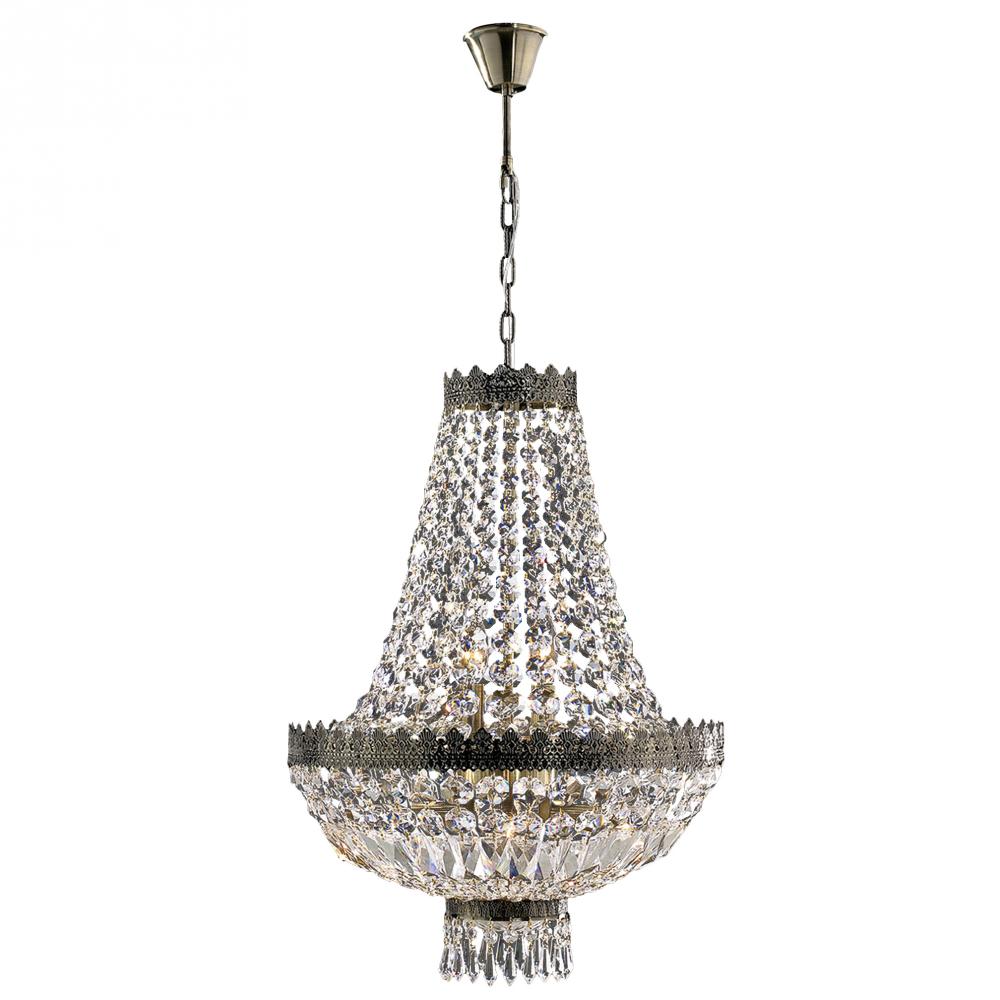 Metropolitan 6-Light Antique Bronze Finish and Clear Crystal Chandelier 16 in. Dia x 24 in. H Mini