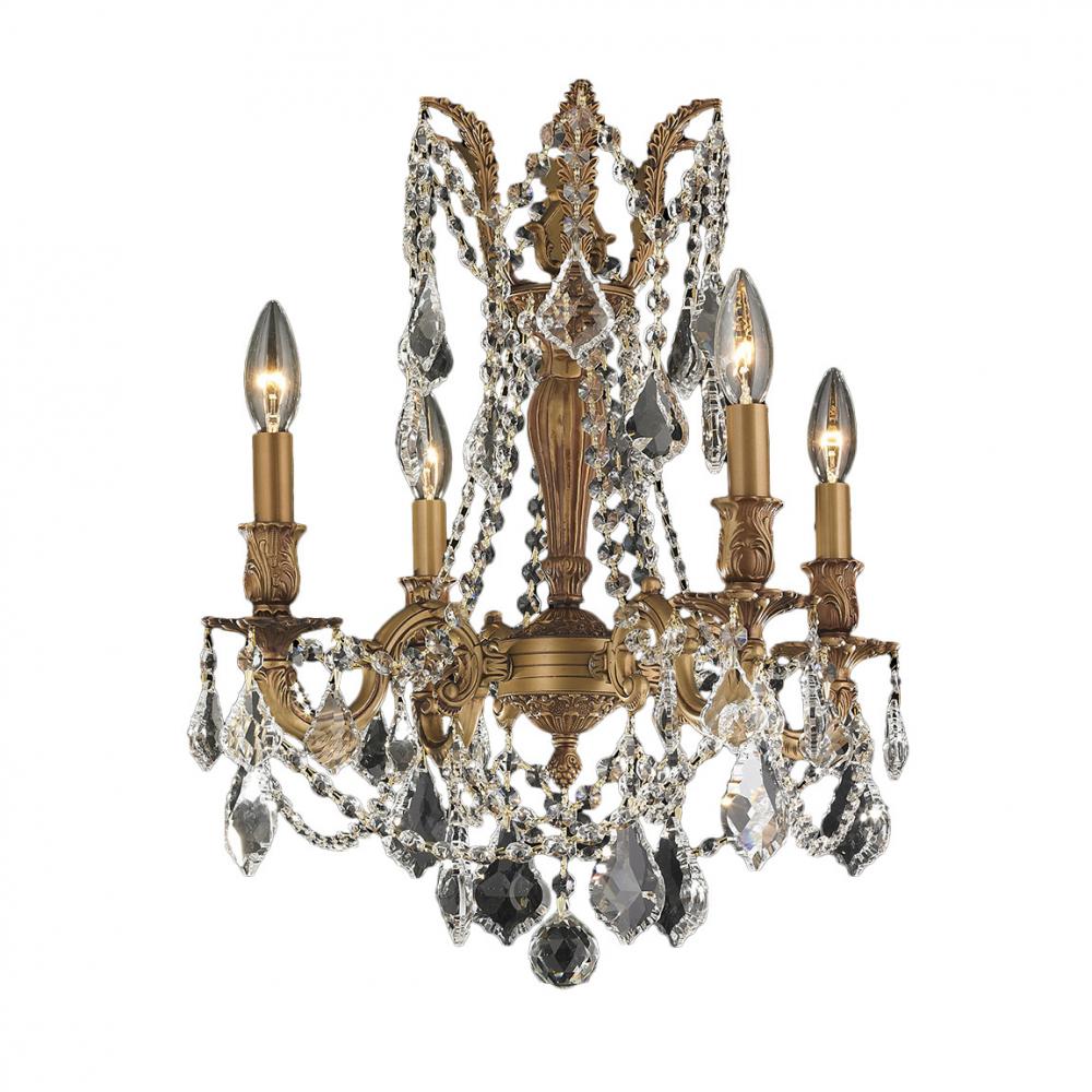 Windsor 4-Light French Gold Finish and Clear Crystal Chandelier 17 in. Dia x 21 in. H Medium