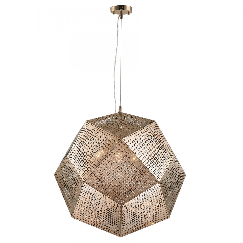 Geometrics 5-Light Rose Gold Finish Finish Stainless Steel Pendant Light 24 in. Dia x 24 in. H Large