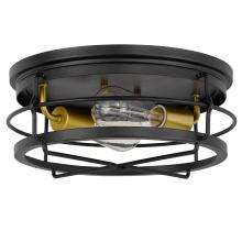  E30028-001B - Westwood 2-Light Black Frame With Brass Socket Flush Mount 13.88“ X 13.88” X 5.87“