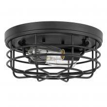  E30037-001 - Emerson 2-Light Black Finish Flush Mount 13“ X 13” X 5.5“