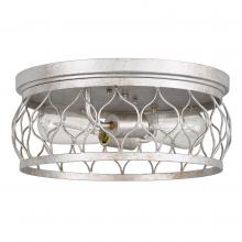  E30038-023 - Devon 2-Light Antique silver Finish Flush Mount 13.38“ X 13.38” X 5.5“