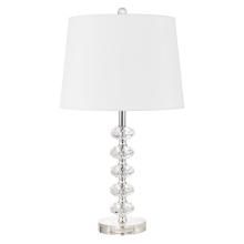 Worldwide Lighting Corp E50001-004 - Salzburg 23 in. Clear Stacked Crystal Ball Table Lamp With Off-White Shade (Set of 2)