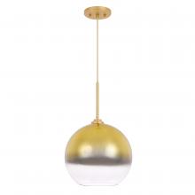  E80007-014 - Phantasm II 1-Light Light Gold Finish Champagne Graduated Color Glass Pendant 12“ X 12” X 18“