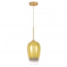  E80009-014 - Phantasm II 1-Light Light Gold Finish Champagne Graduated Color Glass Pendant 7“ X 7” X 17.8“