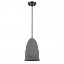  E80012-001 - Remington 1-Light Black Finish Concrete Grey Shade Pendant 8“D X 12"H