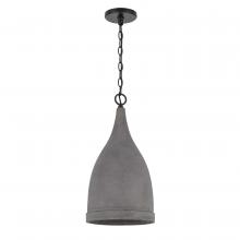  E80014-001 - Remington 1-Light Black Finish Concrete Grey Shade Pendant 10"D X 19.63"H