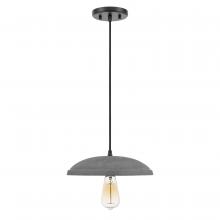  E80015-001 - Remington 1-Light Black Finish Concrete Grey Shade Pendant 11.88"D X 3.25"H