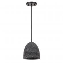  E80018-001 - Remington 1-Light Black Finish Concrete Grey Shade Pendant 7.25"D X 8.63"H