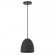  E80019-001 - Remington 1-Light Black Finish Concrete Grey Shade Pendant 7.25"D X 8.63"H