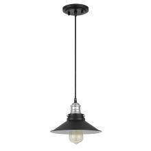  E80062-001 - Peet 1-Light Chrome & Matte Black Finish Mini Pendant 9.25“ X 9.25” X 6“