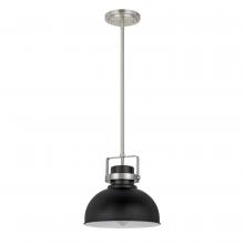  E80072-005 - Morse 1-Light Brushed Nickel & Black Finish Mini Pendant 10“ X 10” X 9.5“