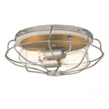  E30039-015 - Cyclone 13 in. D X 5.25 in. H 2-Light Galvanized And Ocala Oak Flush Mount