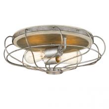  E30041-015 - Cyclone 15 in. D X 5.25 in. H 2-Light Galvanized And Ocala Oak Flush Mount