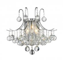  W23016C16 - Empire 3-Light Chrome Finish and Clear Crystal Wall Sconce Light 16 in. W X 16 in. H Large