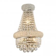  W23019C12 - Empire Collection 3 Light Chrome Finish and Clear Crystal Wall Sconce Light 12" W x 7" H Med